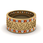 14K Yellow Gold / Orange Sapphire / Lab Grown