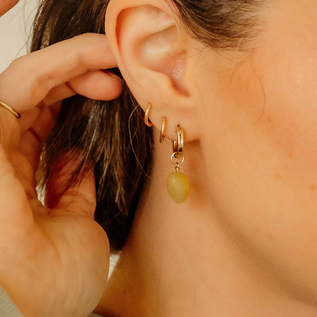 Yellow Opal Hoop Charms